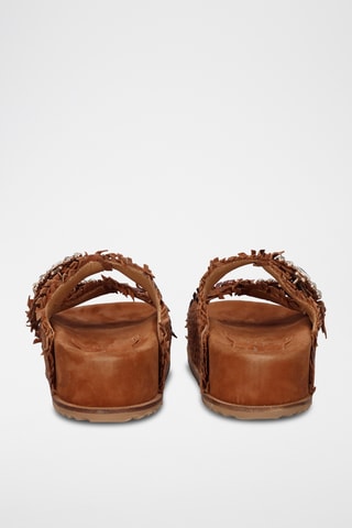 Mules plateformes en cuir - Camel