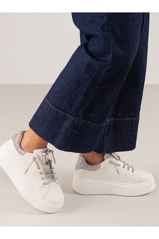 Baskets plateformes - Blanc et argenté