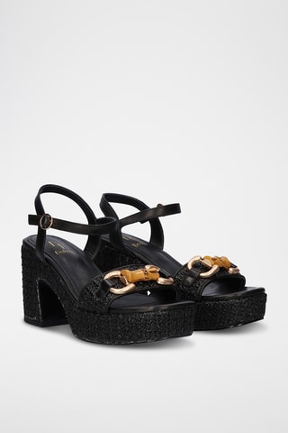 Sandales plateformes en cuir - Noir