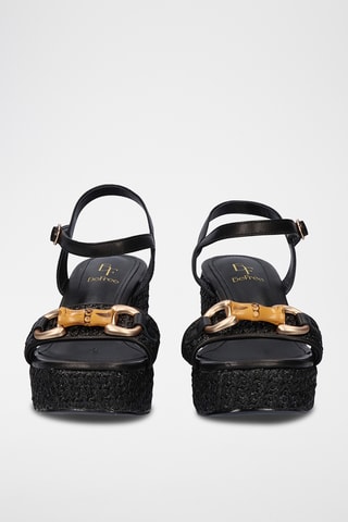 Sandales plateformes en cuir - Noir