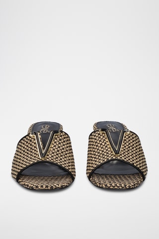 Mules à talons - Beige et noir