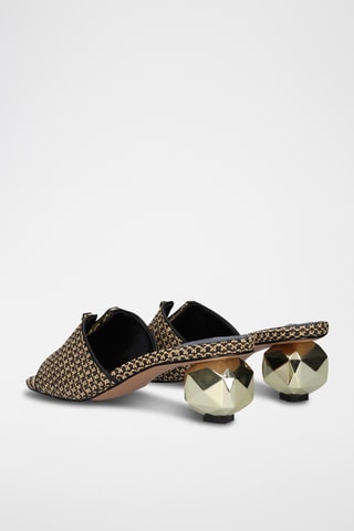 Mules à talons - Beige et noir