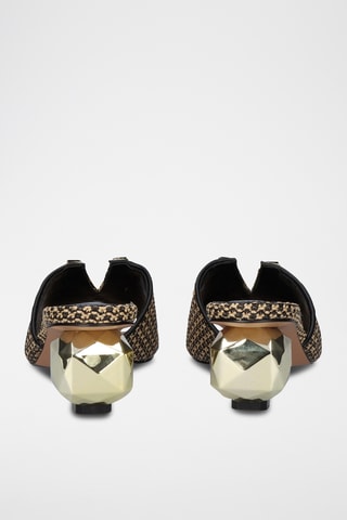 Mules à talons - Beige et noir
