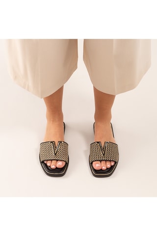 Mules - Beige et noir