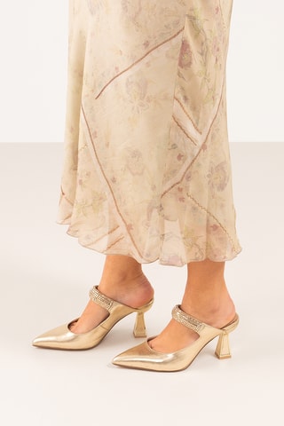 Mules à talons - Doré