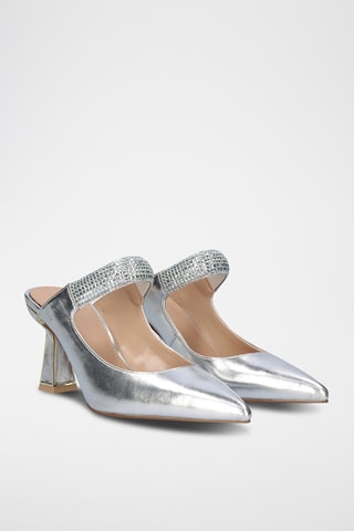 Mules à talons - Argenté