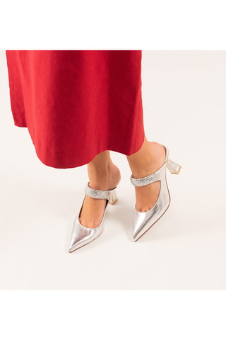 Mules à talons - Argenté