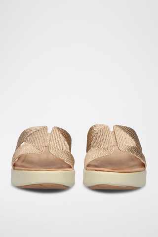 Mules plateformes - Rose et doré