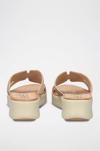 Mules plateformes - Rose et doré