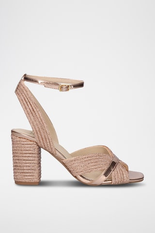 Sandales à talons - Doré et rose