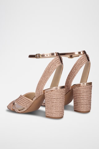Sandales à talons - Doré et rose