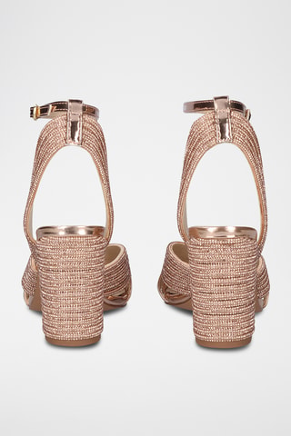 Sandales à talons - Doré et rose
