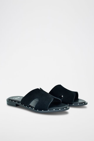 Mules en nubuck - Noir