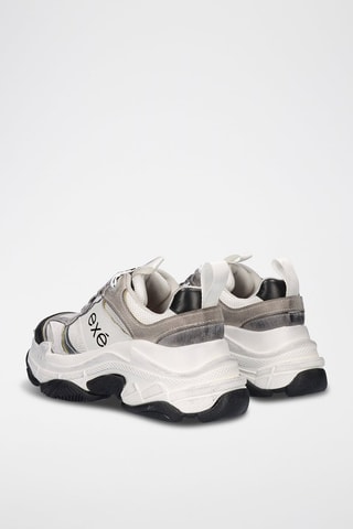 Baskets plateformes en cuir - Noir et gris