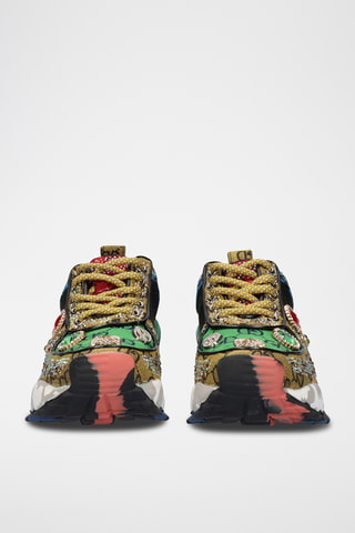 Sneakers en cuir - Vert et noir