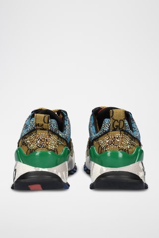Sneakers en cuir - Vert et noir
