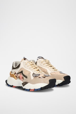 Baskets en cuir - Beige et doré
