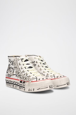 Sneakers montantes - Blanc et noir