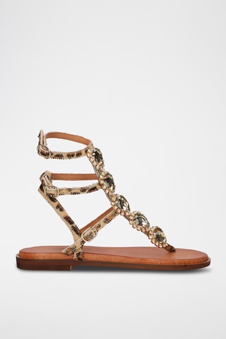Spartiates - Marron et beige