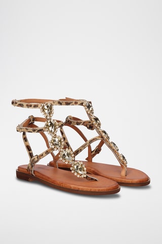Spartiates - Marron et beige