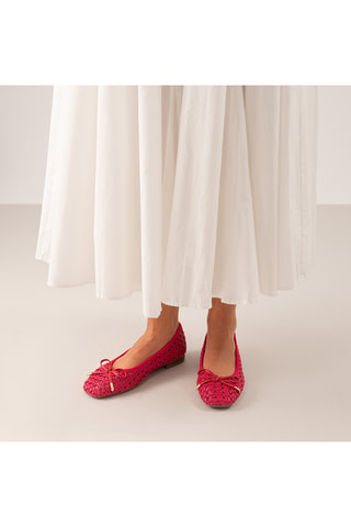 Ballerines en cuir - Fuchsia et rouge