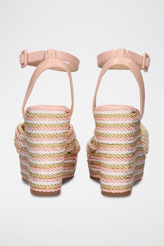 Sandales compensées Naomi - Rose et beige