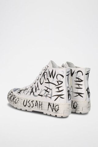 Baskets montantes en cuir - Blanc