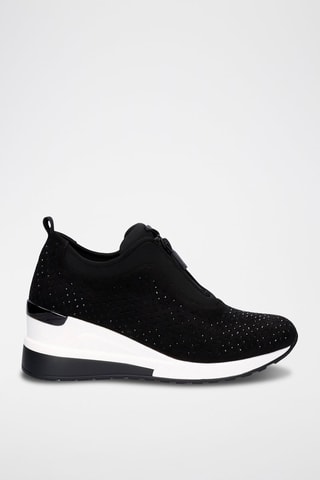 Baskets-chaussettes compensées - Noir