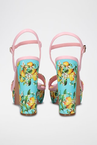 Sandales à talons - Rose et vert d'eau