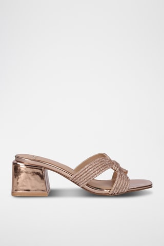 Mules à talons - Doré rose