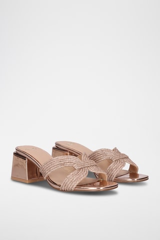 Mules à talons - Doré rose
