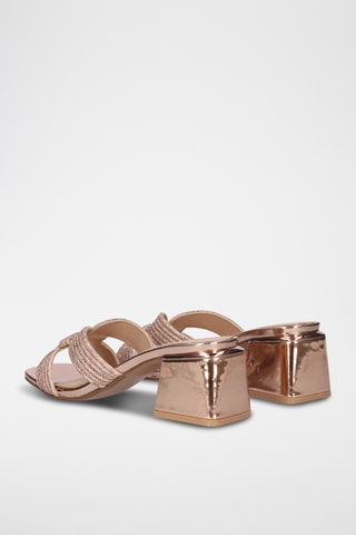 Mules à talons - Doré rose
