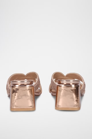 Mules à talons - Doré rose