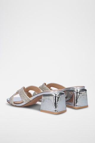 Mules à talons - Argenté