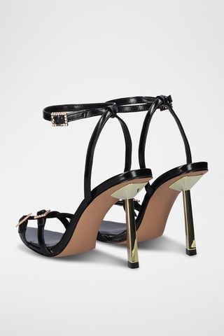 Sandales à talons - Noir et doré