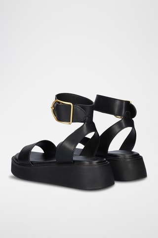 Sandales plateformes en cuir - Noir