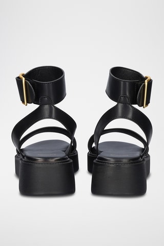Sandales plateformes en cuir - Noir