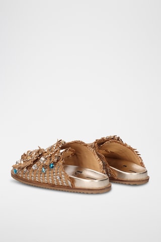 Mules en cuir - Argenté