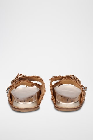 Mules en cuir - Argenté