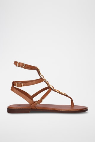 Spartiates en cuir - Marron