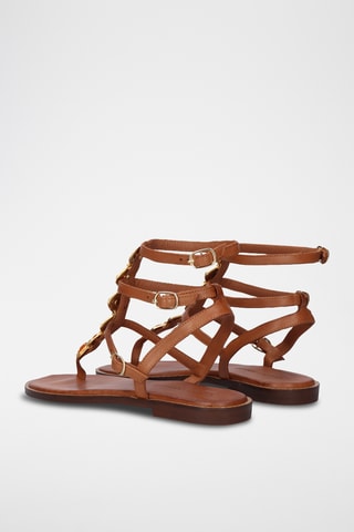 Spartiates en cuir - Marron