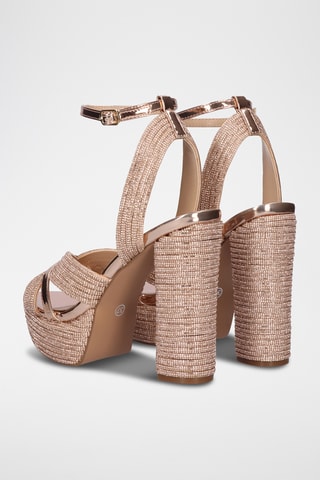 Sandales à talons - Doré rose