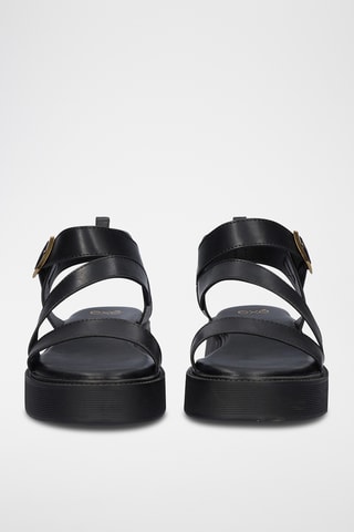 Sandales plateformes en cuir - Noir