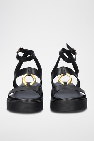 Sandales plateformes en cuir - Noir
