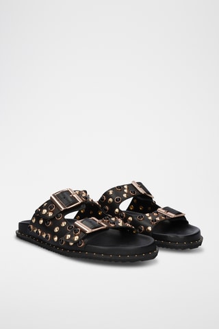Mules en cuir - Noir