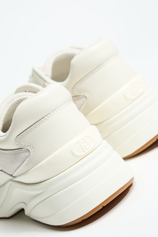 Baskets plateformes en cuir Lj01 01 - Blanc