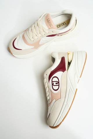 Baskets compensées en cuir Lj01 01 - Blanc