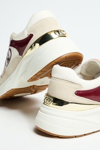 Baskets compensées en cuir Lj01 01 - Blanc