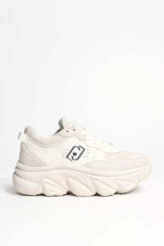 Baskets plateformes en cuir Steffy 01 - Blanc