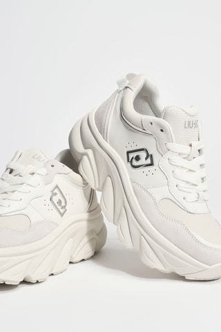 Baskets plateformes en cuir Steffy 01 - Blanc